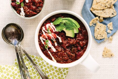 Easy Does It Sunday Night Vegan Chili Recipe from Blissful Basil (gluten-free + nut-free and soy-free options)