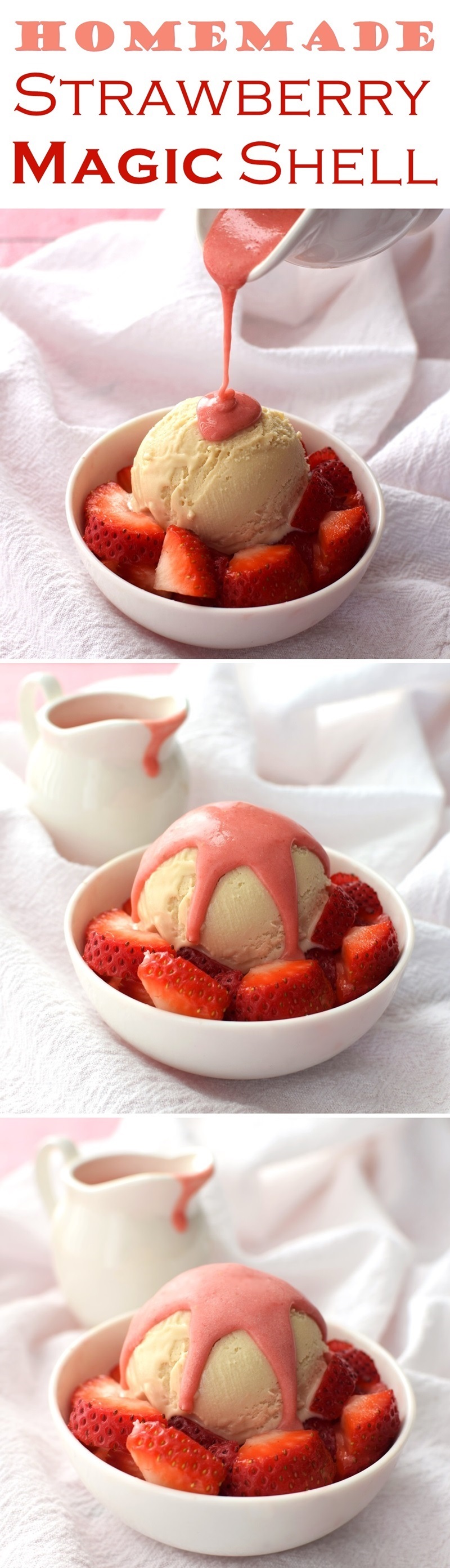 Homemade Strawberry Magic Shell! The easy, 5-minute recipe is dairy-free, gluten-free, vegan and allergy-friendly