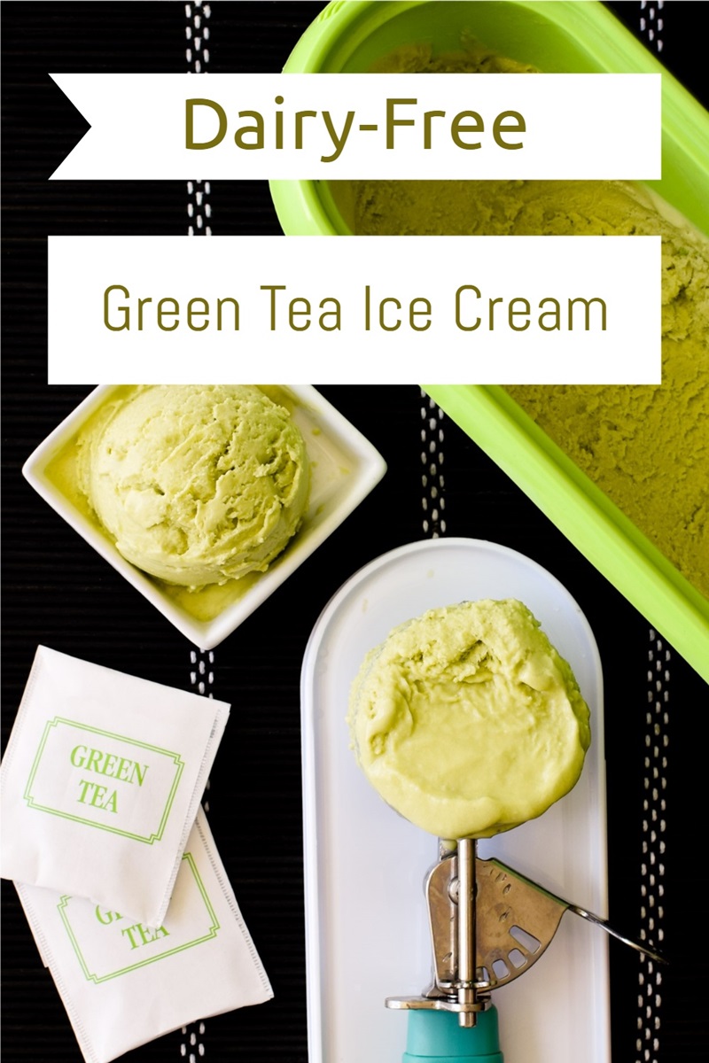 Dairy-Free Green Tea Ice Cream Recipe (naturally vegan, gluten-free, soy-free and just 5 ingredients!)