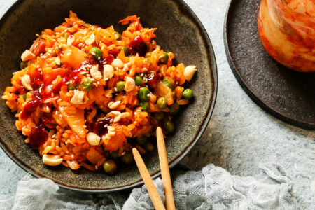 Kimchi Fried Rice - a Bold Flavored Vegan and Plant-Based Recipe by Celine Steen