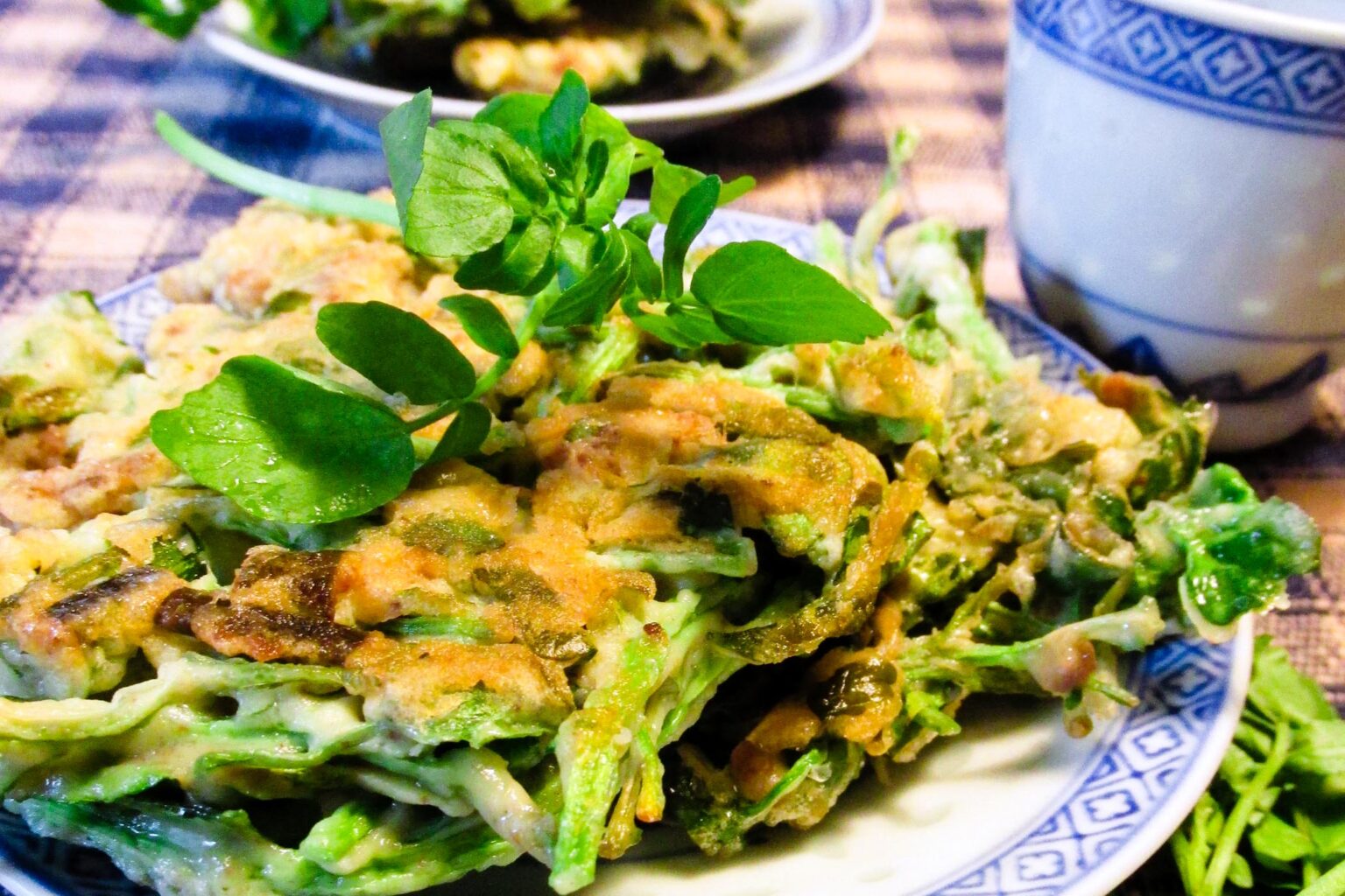 Watercress Dinner Pancakes Recipe - Kid-approved way to get greens and protein! Dairy-free, gluten-free optional
