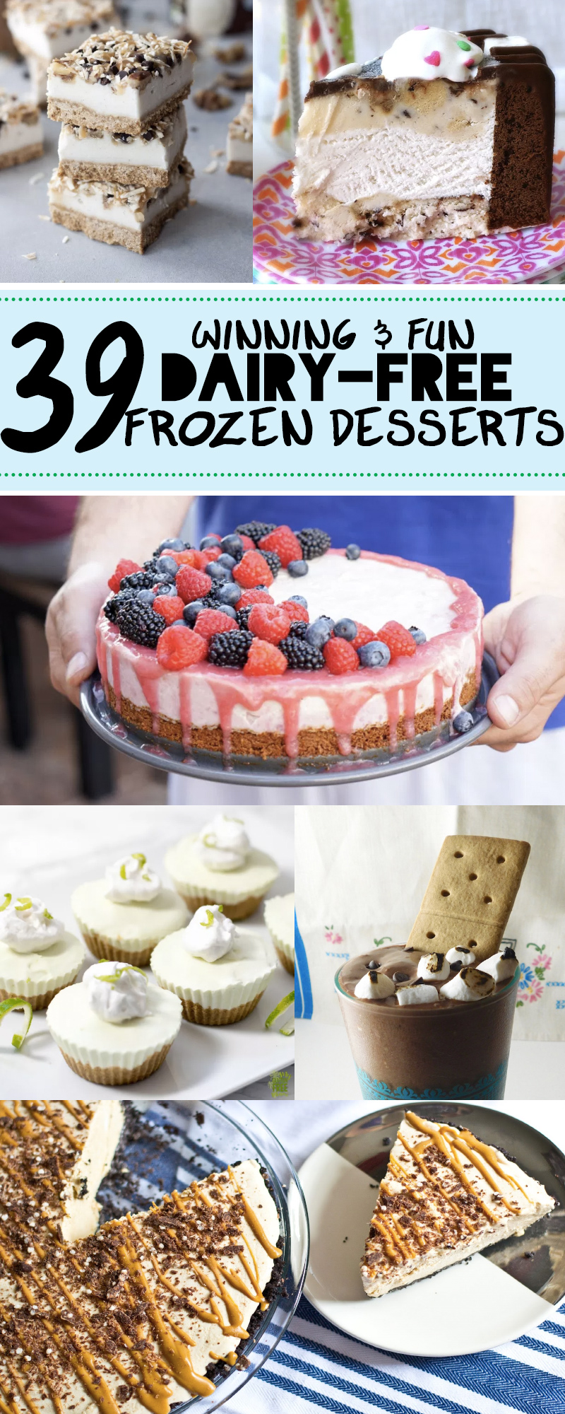 39 Winning Dairy-Free Frozen Dessert Recipes for #FrozenFridays - tons of vegan, plant-based and gluten-free treats!