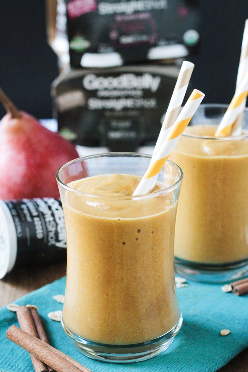 7 GoodBelly Smoothies for a Happy Tummy (pictured Pumpkin Pear Smoothie)
