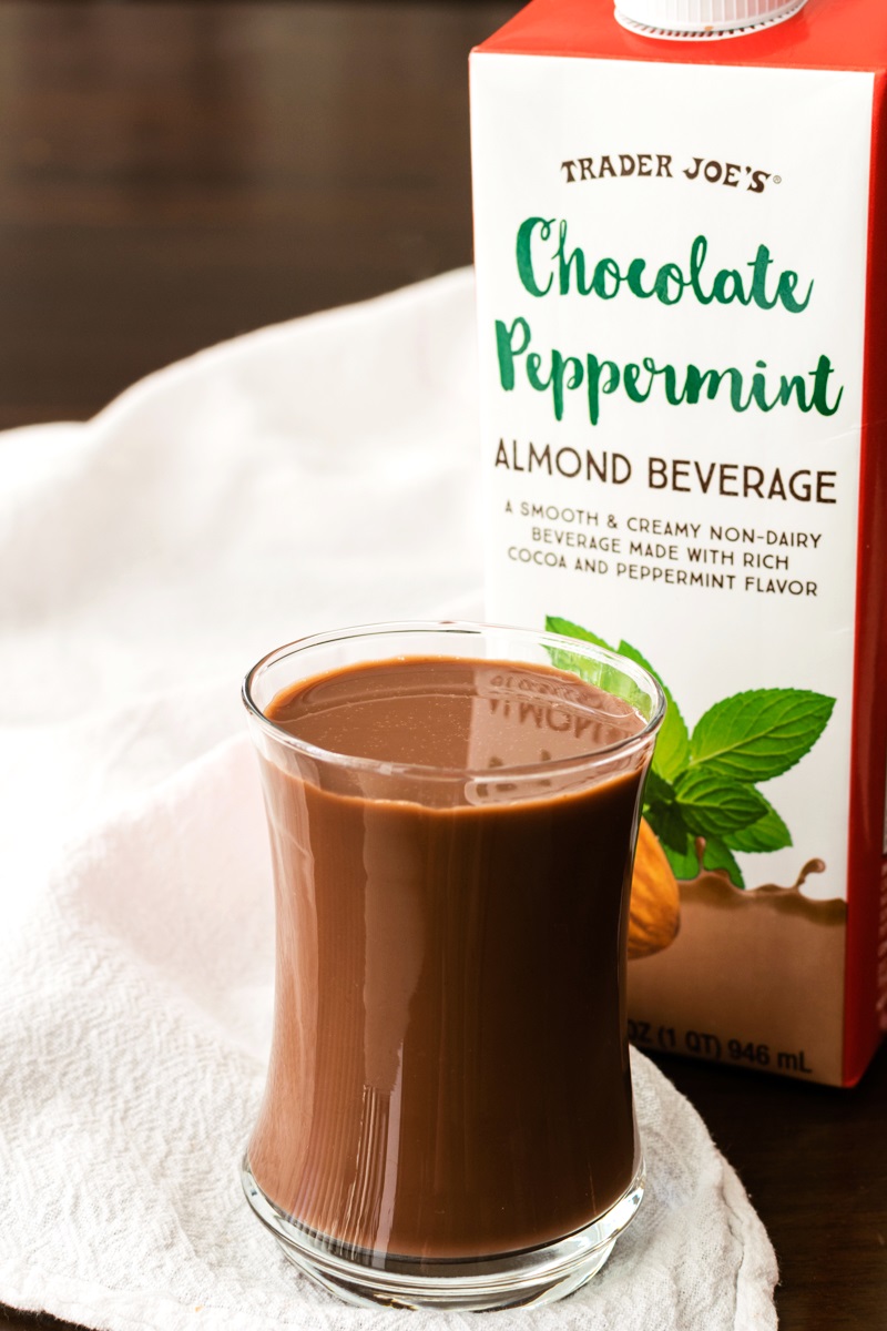 Trader Joe's Holiday Almond Beverages Review - Dairy-Free Chocolate Peppermint pictured