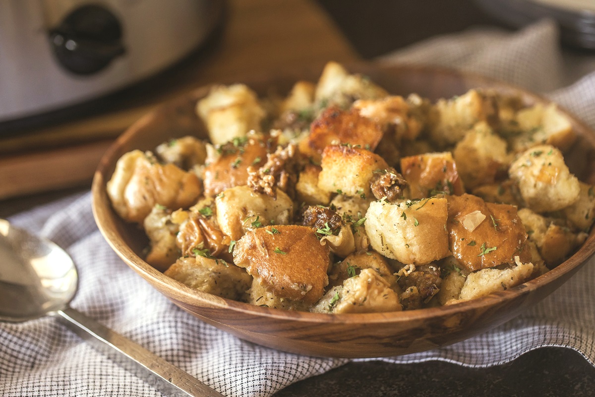 Slow Cooker Sausage Stuffing Recipe (Dairy-free w/ Options for Vegan, Gluten-free, and more)