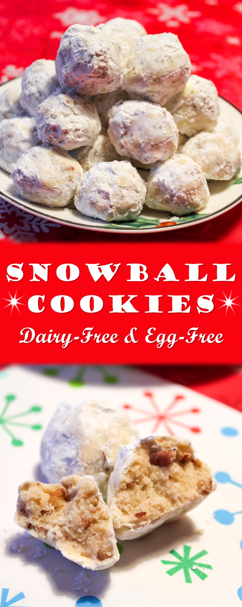 Vegan Snowball Cookies Recipe - dairy-free, egg-free, kids can cook treats (also known as Russian tea cakes)
