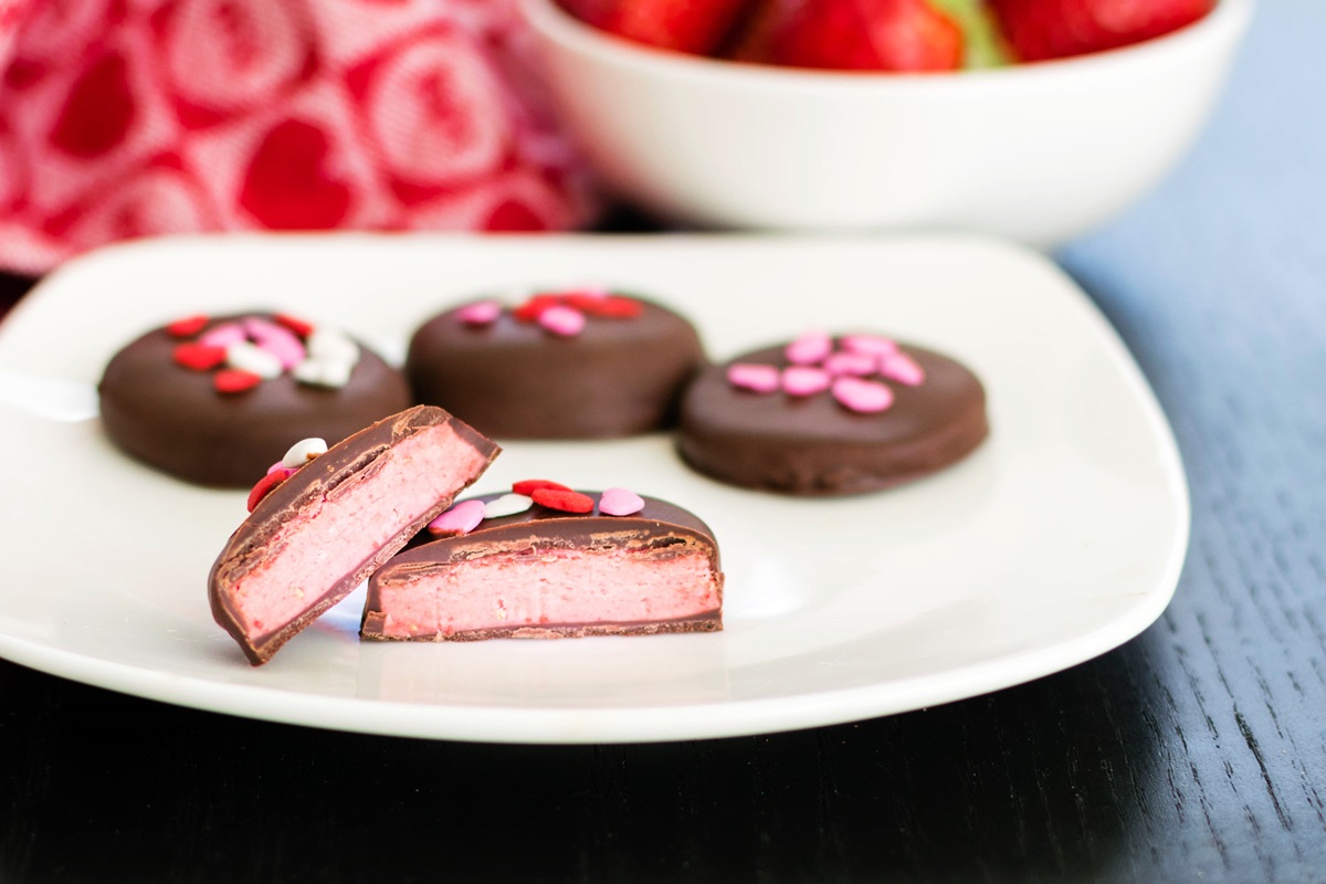 Strawberry Patties Recipe - A Chocolate-Covered Treat that's Pretty in Pink (naturally dairy-free, gluten-free, nut-free, soy-free, vegan - and no food coloring!)