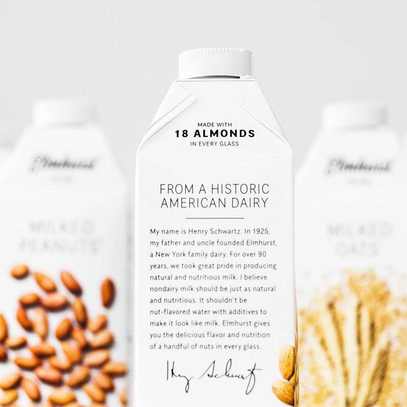Elmhurst Milked Nuts (Review) - extremely pure Almond, Cashew, Hazelnut, Walnut, and Peanut Milks. Dairy-free, gluten-free, soy-free, carrageenan-free, gum-free & vegan.