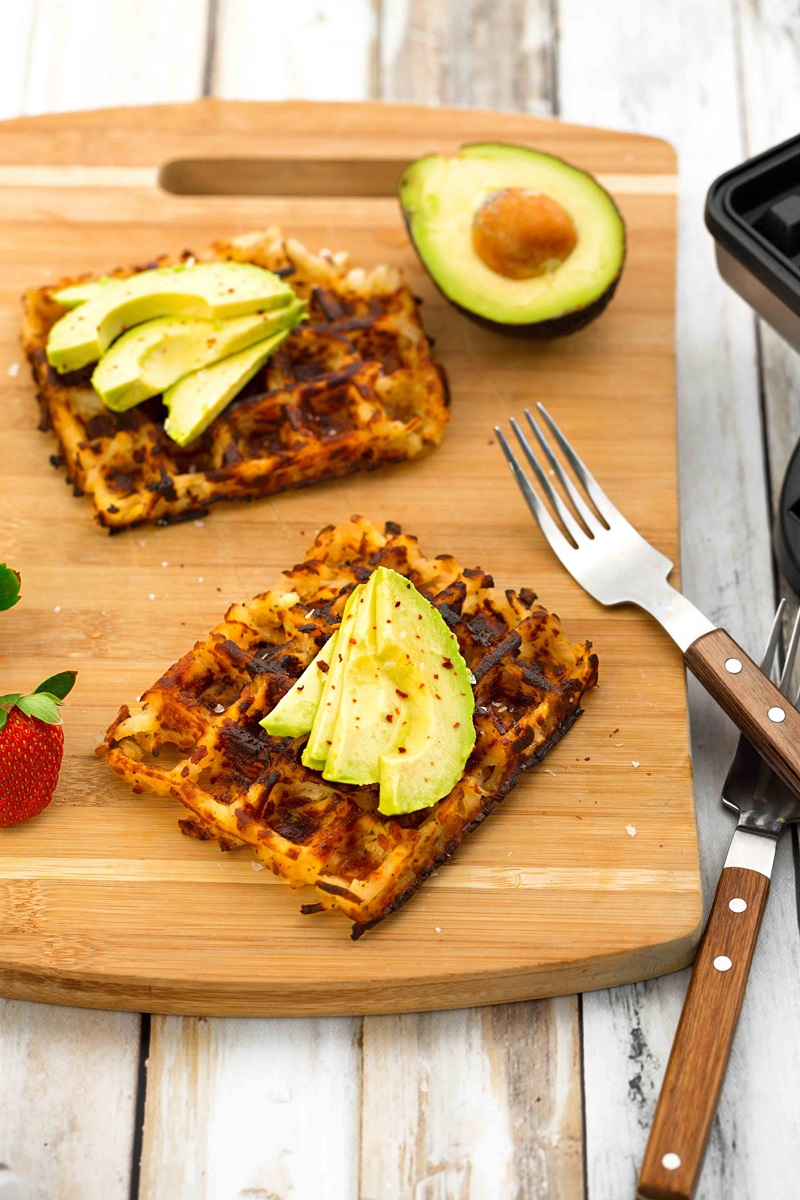 Vegan Hashbrown Waffles Recipe from the plant-based cookbook Real Food, Really Fast by Hannah Kaminsky