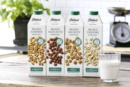 Elmhurst Milked Nuts Reviews and Info - Dairy-Free, Vegan, Simple, From-Scratch Cashew, Almond, Hazelnut, and Walnut Milks