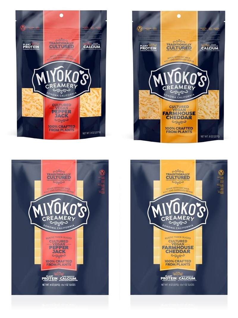Miyoko's Cultured Vegan Cheese Slices, Shreds, and Blocks information and reviews - dairy-free, nut-free, and made with oat milk!