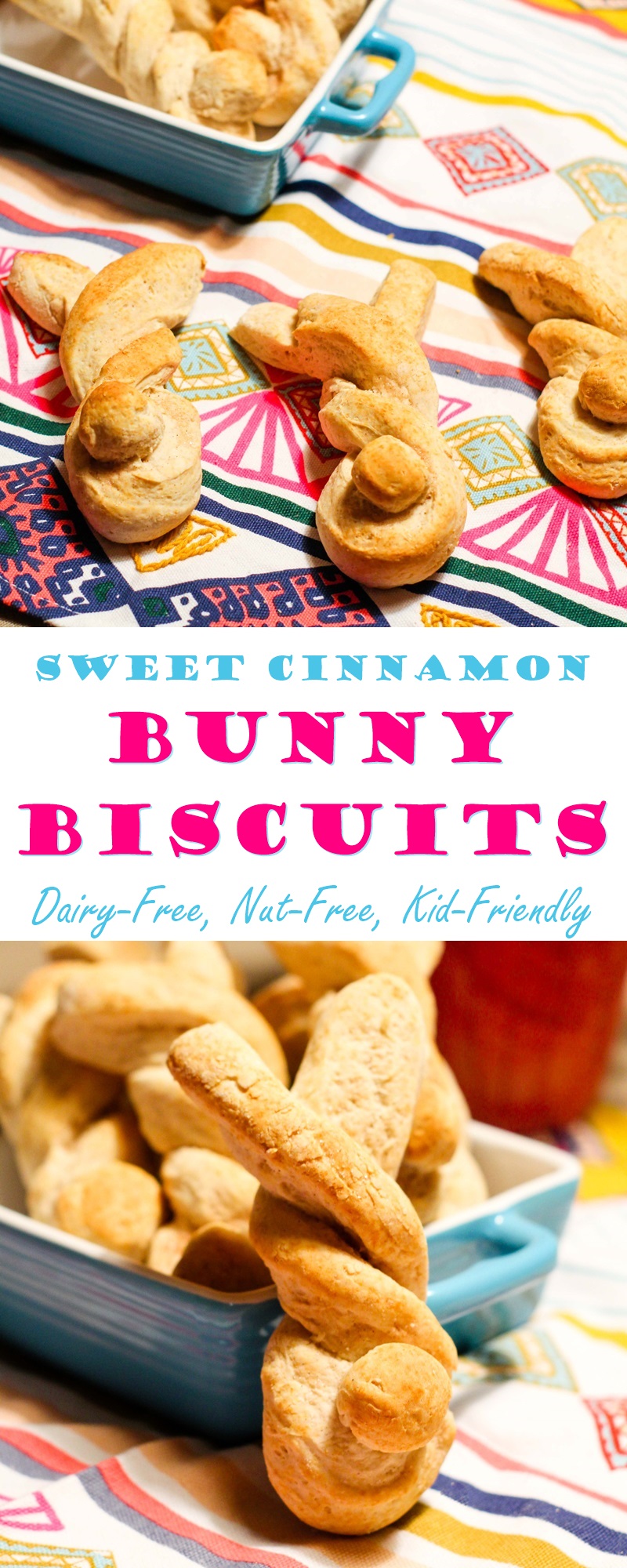 Bunny Biscuits! A Sweet Cinnamon Recipe (with Savory option) - Dairy-free, Nut-free, Vegan, Easter or Spring Treat