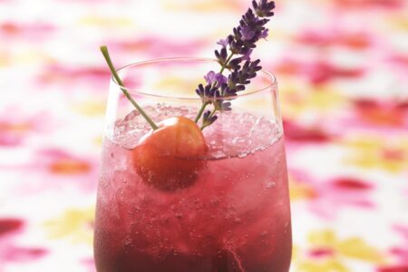 Cherry Lavender Spritzers Recipe - a fresh summer beverage that's naturally dairy-free and vegan, optionally paleo