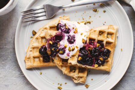 Dairy-Free Whole Wheat Weekend Waffles from A Couple Cooks - Pretty Simple Cooking