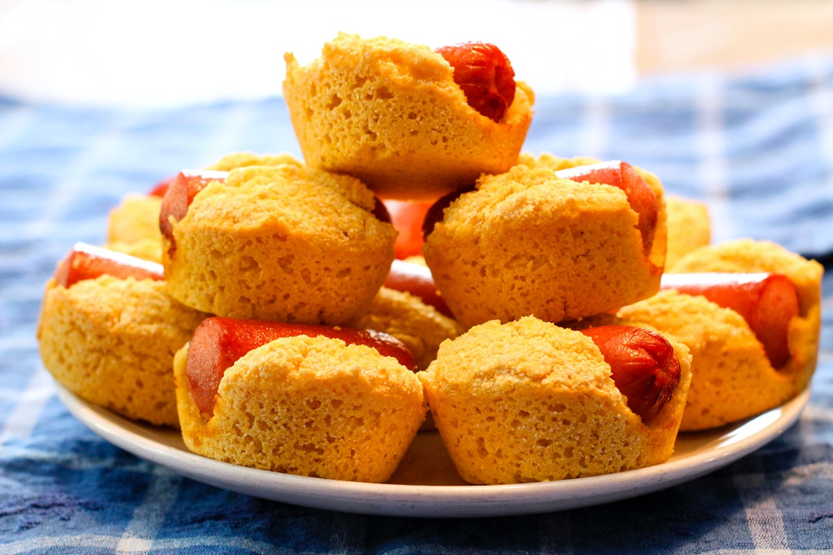 Corn Dog Muffins! Dairy-Free Recipe for Kids Lunch or Snack (with Egg-Free & Vegan options)