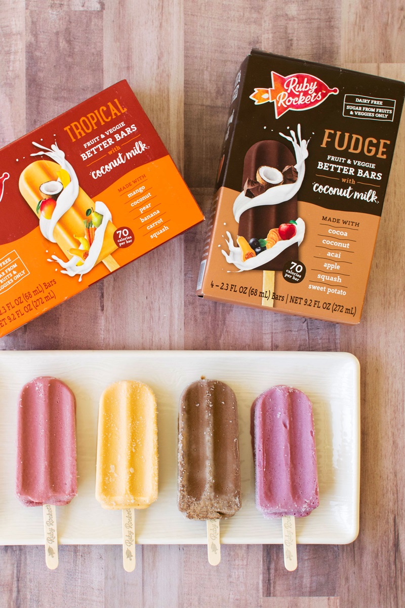 Ruby Rockets Better Bars (Review): No Sugar Added Frozen Treats made with Fruits, Veggies, and Coconut Milk (vegan, dairy-free, gluten-free, nut-free, soy-free)