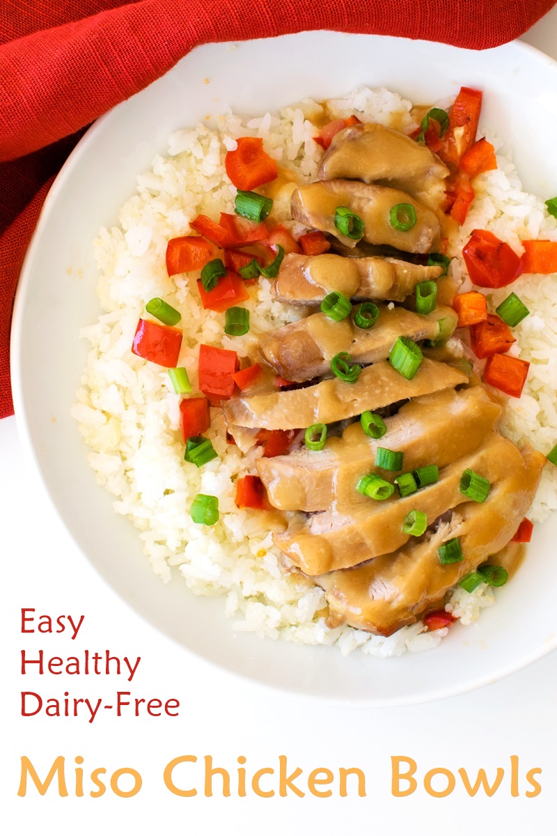 Miso Chicken Bowls for an Easy Chicken Dinner or Lunch + Meal Planning Help! Dairy-free, gluten-free, healthy recipe. #chickendinner #mealplanning