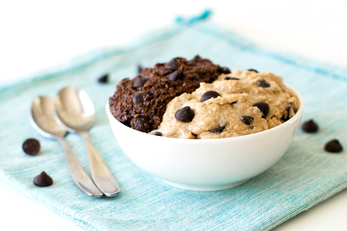 Chocolate Chip Cookie Dough Recipe for Every Cookie Monster (with Double Dark Chocolate Option) - naturally vegan, gluten, egg-free, flour-free, dairy-free, and nut-free - cookie dough you can eat!