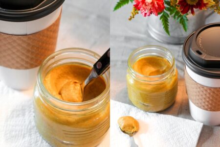 Dairy-free Pumpkin Spice Sauce Recipe (Starbucks Copycat!) for making Pumpkin Spice Lattes - or you can use it as a dessert topping! Also vegan, gluten-free and allergy-friendly