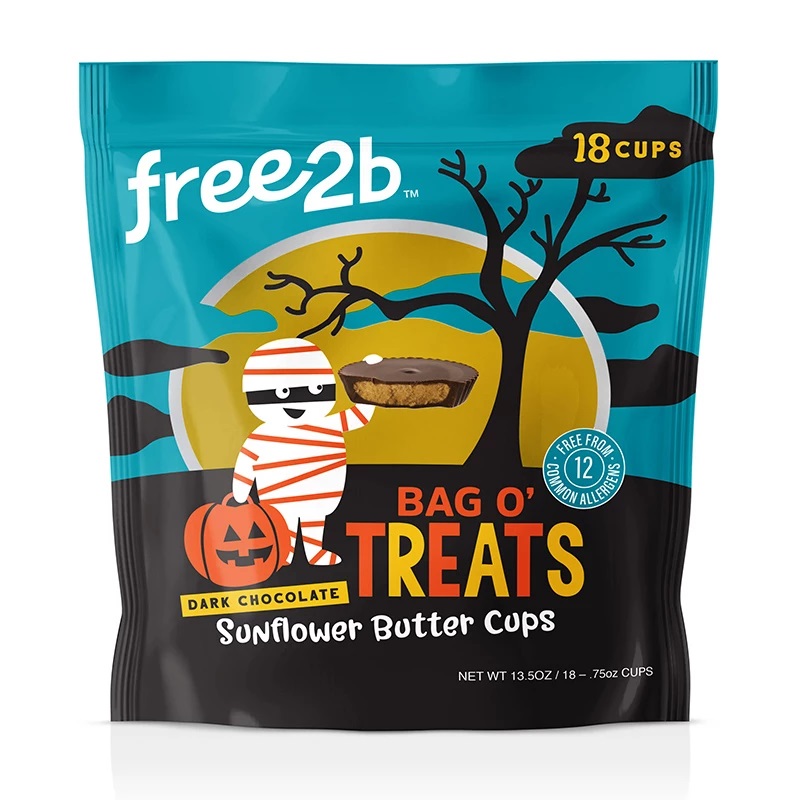 The Cutest + Tastiest Dairy-Free and Vegan Halloween Treats (Pictured - free2b Suncups now top allergen-free!)