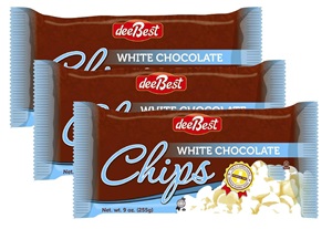 DeeBest Kosher Pareve Chocolate Chips in Vegan and Dairy-Free White Chocolate and More Flavors
