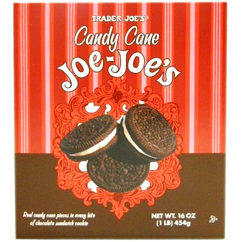 The Best Dairy-Free Chocolate Peppermint Treats (all vegan too!) - from chocolate bark to cookies, coffee to creamers, and even fondant! Pictured: Trader Joe's Candy Cane Joe Joe's