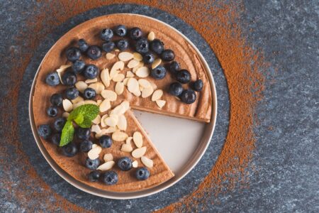 Vegan Chocolate Cheesecake Recipe - Light, Nut-Free Version. Optionally Gluten-Free