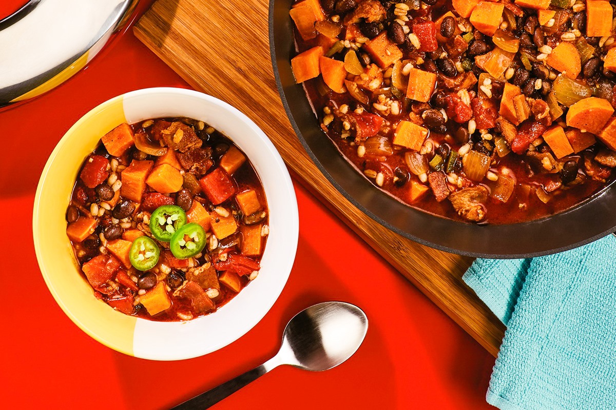 Sweet Potato and Black Bean Chili Recipe - Naturally Dairy-free and Hearty with Gluten-Free Option