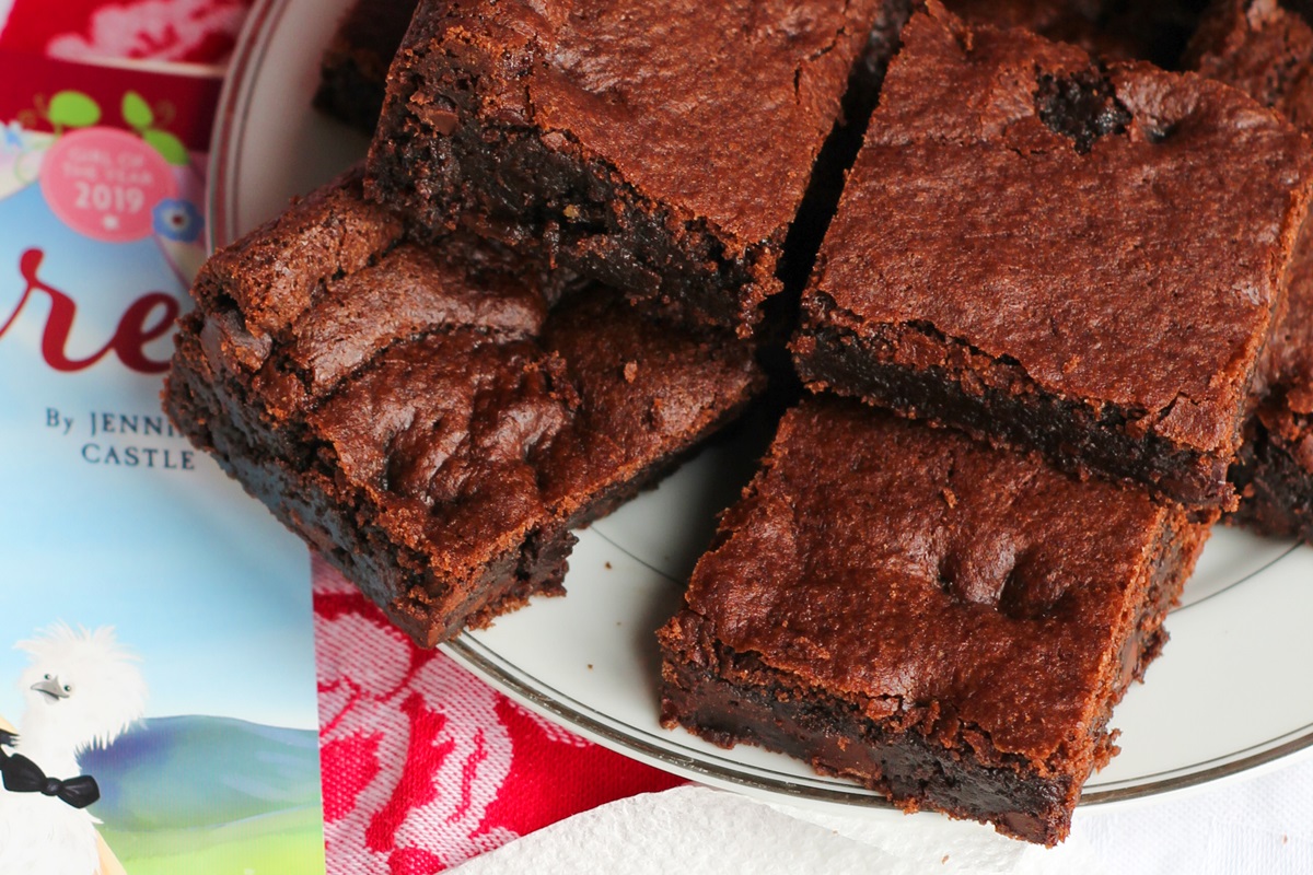 American Girl Dairy-Free Chocolate Chip Brownies Recipe - adapted from Blaire Cooks Up a Plan. The recipe happens to be egg-free, nut-free, soy-free, and vegan too!