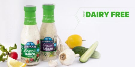 Litehouse Organic Pourable Dressings go Dairy Free in Caesar, Ranch and More Varieties. Get the ingredients, allergen info, availability and ratings here!