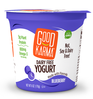 Good Karma Dairy-Free Yogurt made with Flaxmilk Review and Information - rich in Omega 3s, probiotics, and vegan protein