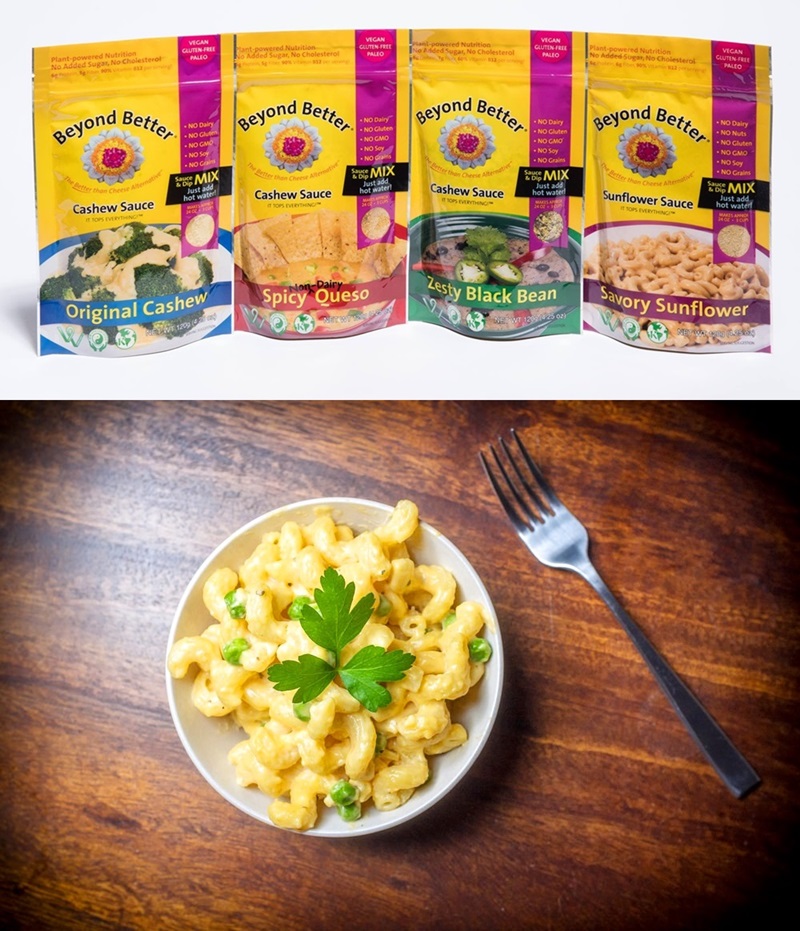 Beyond Better Cheesy Sauce Mixes offer Plant-Based Pantry Convenience. They're shelf-stable dry blends with fast & easy "just add water" instructions. Dairy-free, vegan, paleo, kosher, and soy-free.
