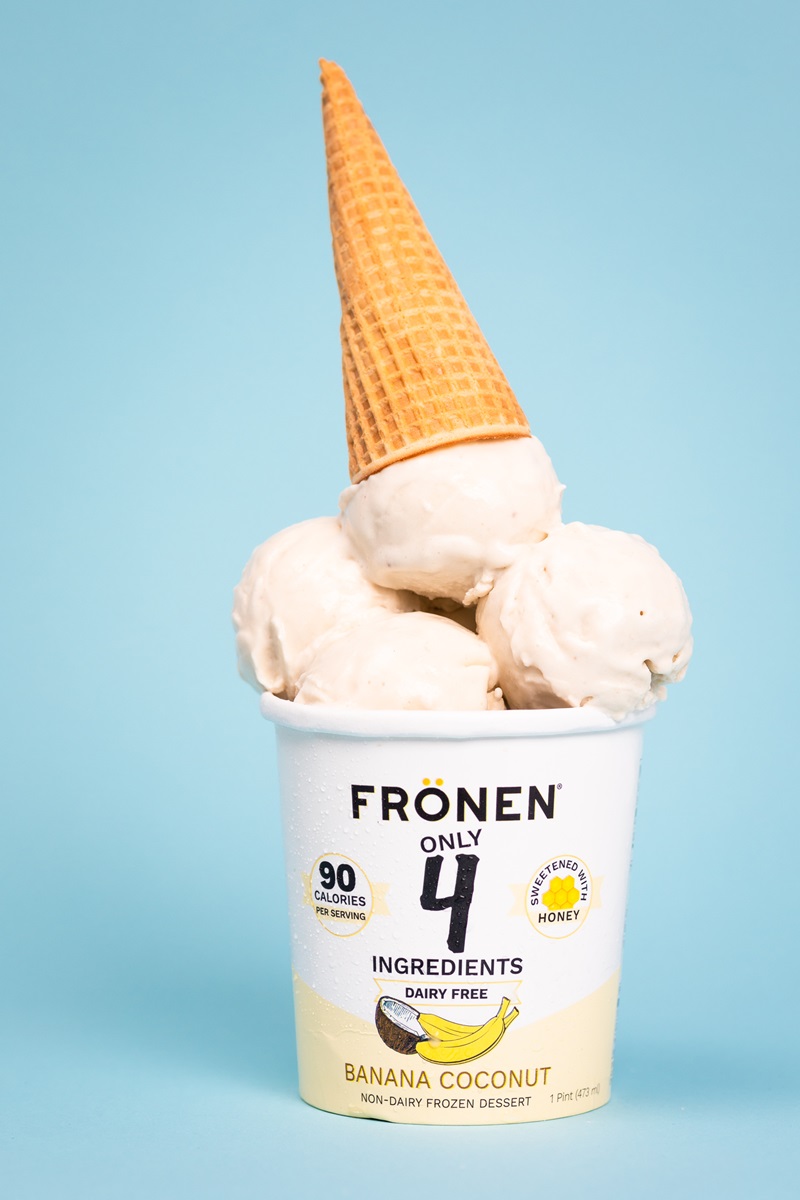 Fronen Non-Dairy Frozen Dessert has just 4 to 5 ingredients! Dairy-free, paleo-friendly, plant-based, and sweetened with honey.