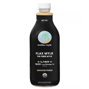 Malibu Flax Mylk Reviews, Ratings, and Information - Unlike other dairy-free, plant-based flaxmilk beverages, Malibu Flax Mylk uses the whole seed. It's organic, vegan, nut-free, soy-free, and gluten-free.