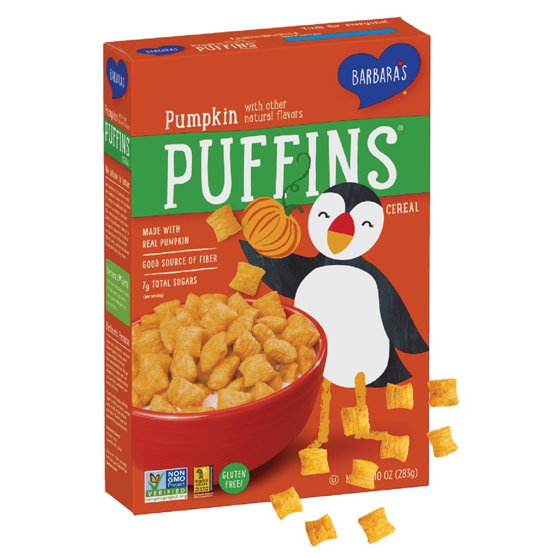 50 Dairy-Free Pumpkin Spice Sweets, Snacks, and More! Pictured: Barbara's Puffins Cereal