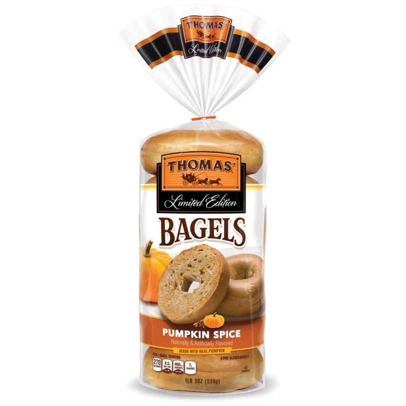 The Best Dairy-Free Pumpkin Spice Products for Fall! Pictured: Thomas Bagels