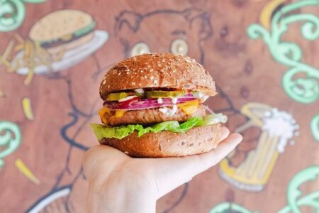 Bareburger has a 50/50 vegan menu with even more dairy-free options, and even many gluten-free and nut-free menu items.