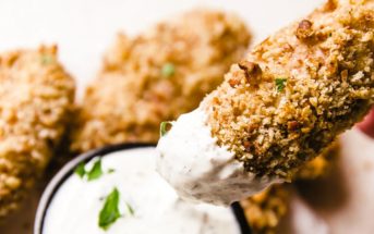 Dairy-Free Pecan-Crusted Chicken Strips Recipe for Your Oven or Air Fryer. Includes gluten-free and egg-free options, and a dairy-free "buttermilk" dip recipe.