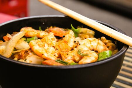 Shrimp Egg Roll Bowl Recipe over Cauliflower Rice - Dairy-Free, Gluten-Free, Low-Carb + Options for Paleo, Keto, and Vegan