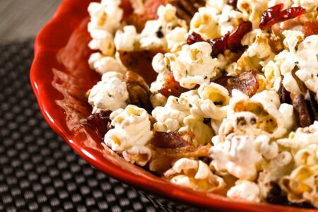 Dairy-Free Maple Bacon Popcorn Recipe with Sweet, Savory, and Salty Flavors (Gluten-Free, Soy-Free with Vegan and Nut-Free options)