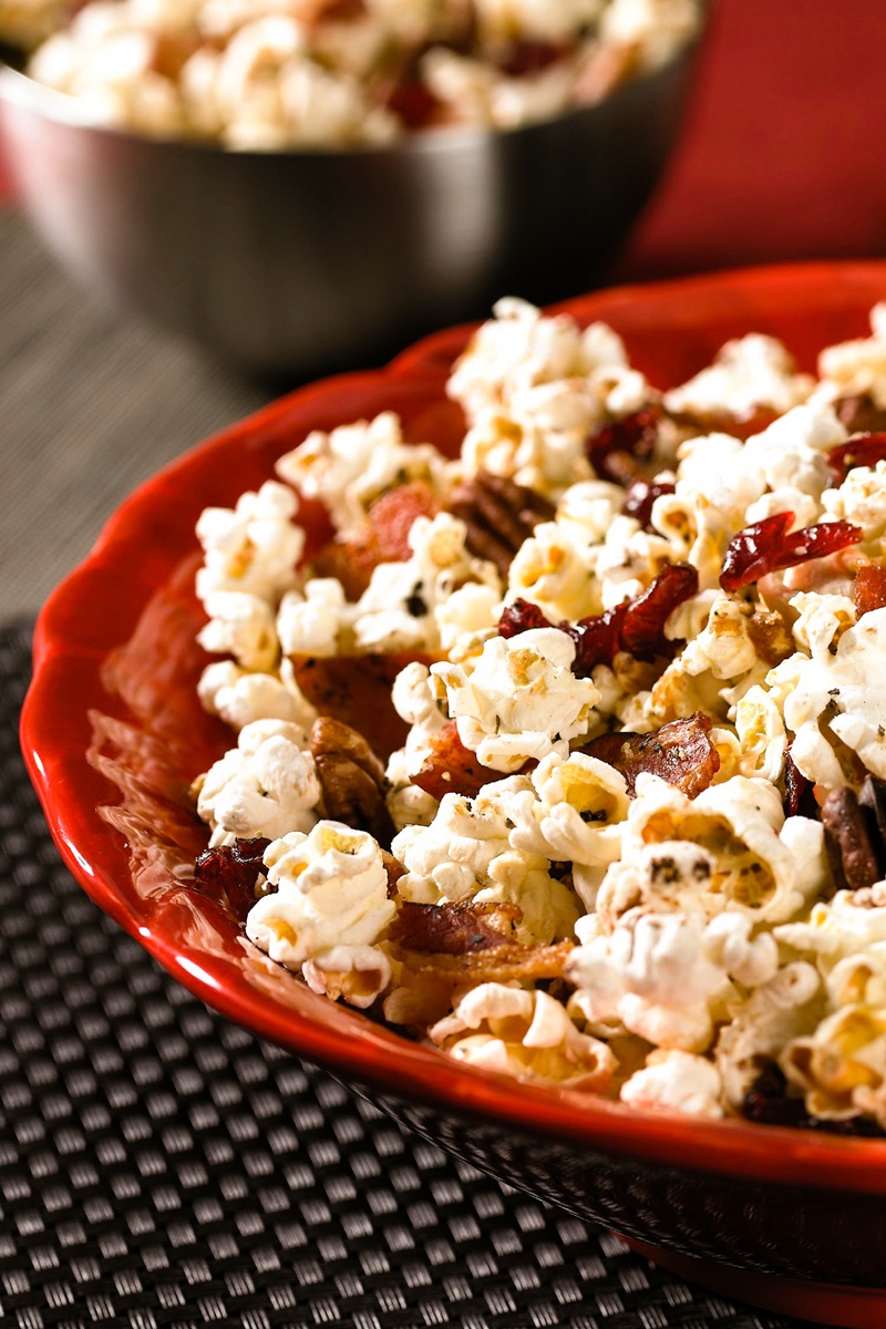 Dairy-Free Maple Bacon Popcorn Recipe with Sweet, Savory, and Salty Flavors (Gluten-Free, Soy-Free with Vegan and Nut-Free options)