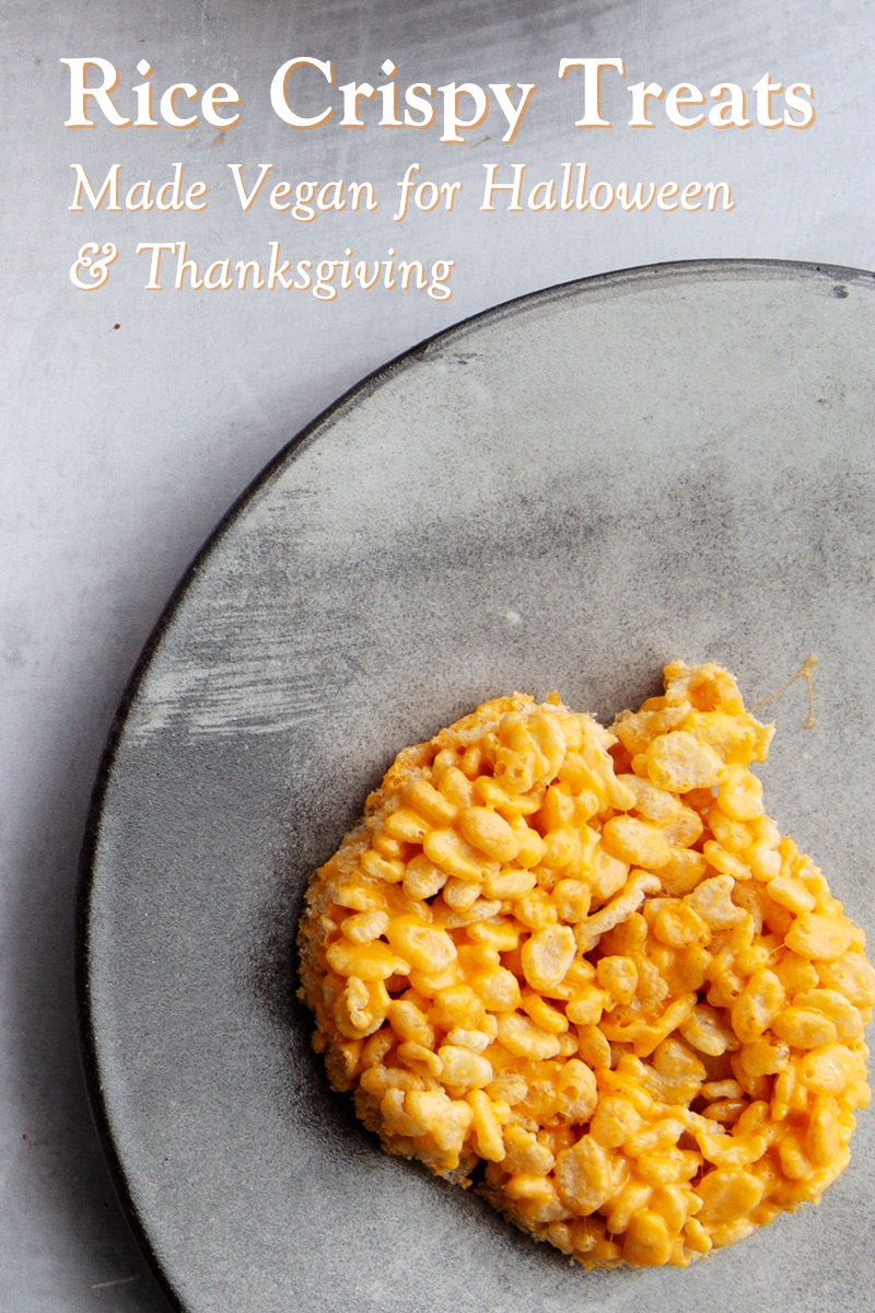 Vegan Halloween Rice Crispy Treats Recipe (great for Thanksgiving too!)