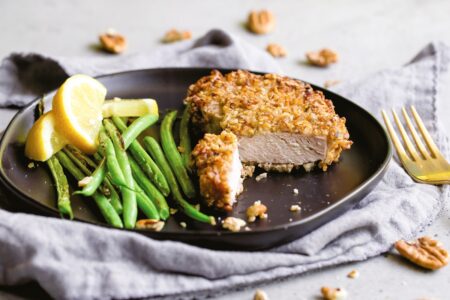 Pecan-Crusted Air Fryer Pork Chops Recipe - naturally dairy-free, gluten-free, grain-free, soy-free, and paleo-friendly