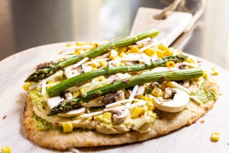 Plant-Based Garden Flatbread Recipe - dairy-free, vegan, and flavorful! Gluten-free and allergy-friendly options