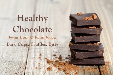 20 Healthy Dairy-Free Chocolates - including keto, paleo, plant-based, sugar-free, refined sugar-free, and superfood. Bars, cups, truffles, and more!