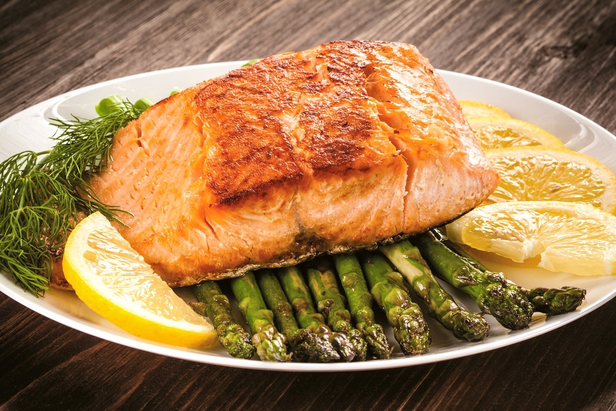 Salmon and Asparagus Dinner Recipe - naturally dairy free, low carb, keto, paleo, gluten free, grain free, and even nut free!  Only 20 minutes from start to service!