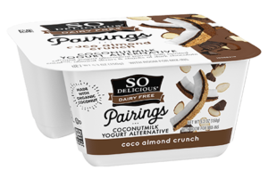 So Delicious Pairings Coconutmilk Yogurt Alternative Review and Info - Dairy-free, gluten-free, and vegan yogurt alternative with toppings. Coco Almond Crunch Flavor