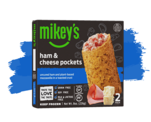 Mikey's Pizza Pockets Reviews and Information (Dairy-Free, Gluten-Free, Grain-Free, and Paleo). We have full details on all 5 varieties! Pictured: Ham and Cheese