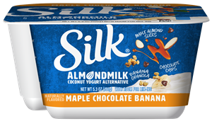 Silk Almondmilk Mix-Ins Yogurt Alternative Reviews and Information (Dairy-Free & Plant-Based) - Coconut Chocolate Almond, Maple Chocolate Banana, Apple Cinnamon, Mixed Berry Chia Granola