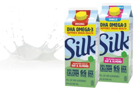 Silk DHA Omega-3 Plant-Based Milk made with Almondmilk, Oatmilk, and Pea Protein. We have Reviews and Info